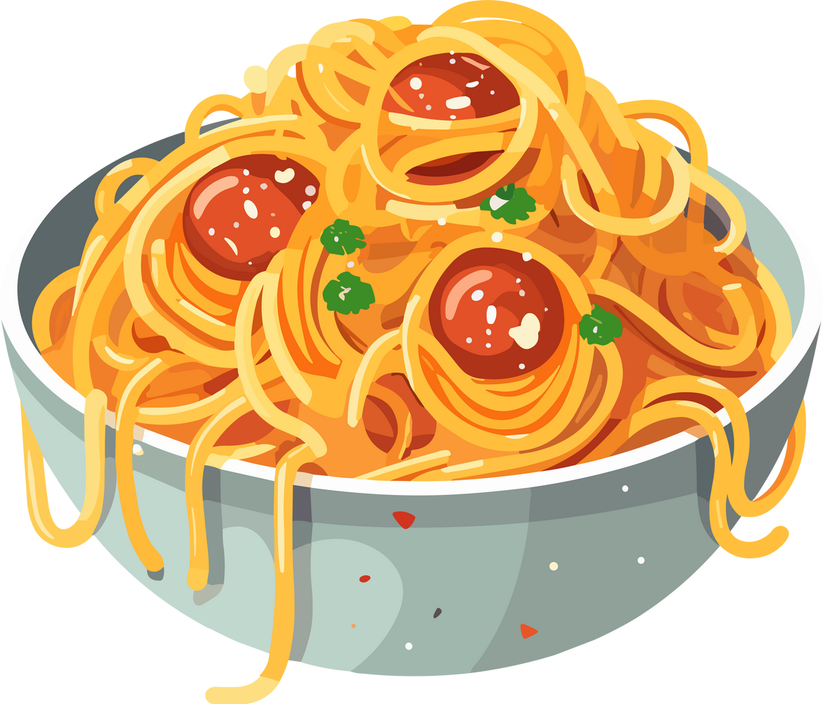 Bowl of Spaghetti Illustration